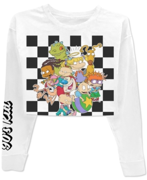 image of Nickelodeon Juniors- 90s Long-Sleeve Cropped T-Shirt