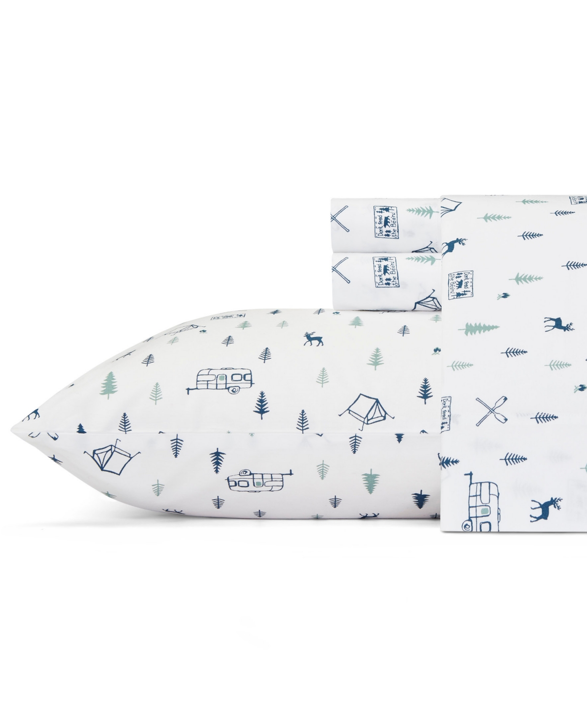 Eddie Bauer Printed 100% Cotton Percale 3-pc. Sheet Set, Twin Xl In Campout