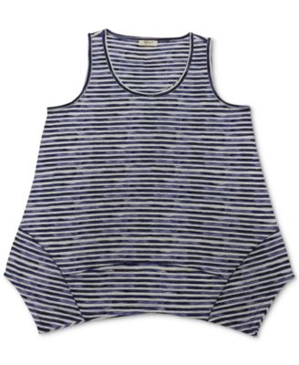 Style & Co - Striped Handkerchief-Hem Tank Top