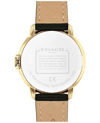 COACH Women's Arden Black Leather Strap Watch 36mm & Reviews - All Watches  - Jewelry & Watches - Macy's