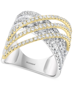 image of Effy Diamond Crossover Statement Ring (1-3/4 ct. t.w.) in 14k Gold & White Gold