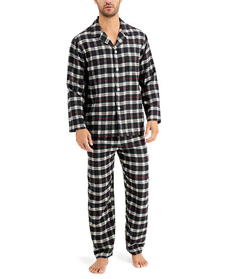 Club Room Mens Sleepwear Blue Size Medium M Plaid Print Pajama Set $29 #050 