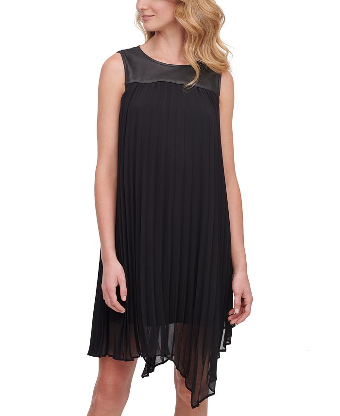 DKNY MixedMedia Pleated Dress Macy's