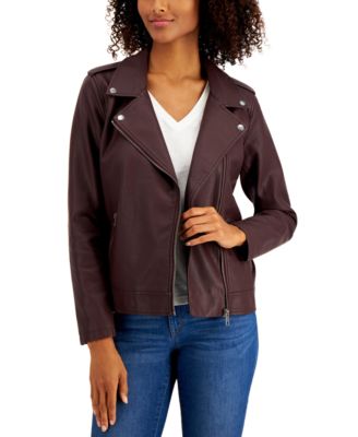 macys womens leather moto jacket