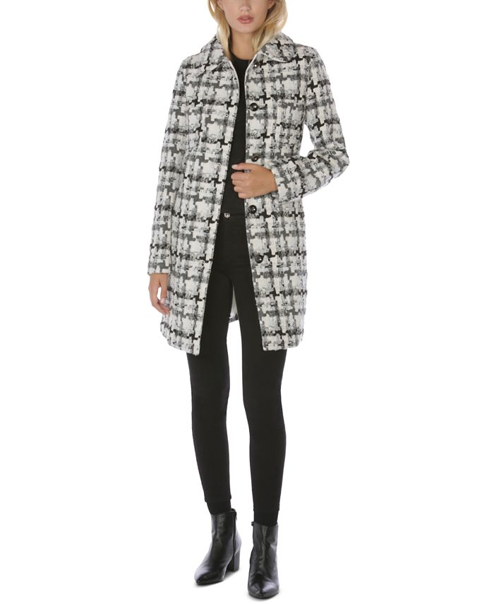 Laundry by Shelli Segal Single-Breasted Tweed Walker Coat & Reviews ...