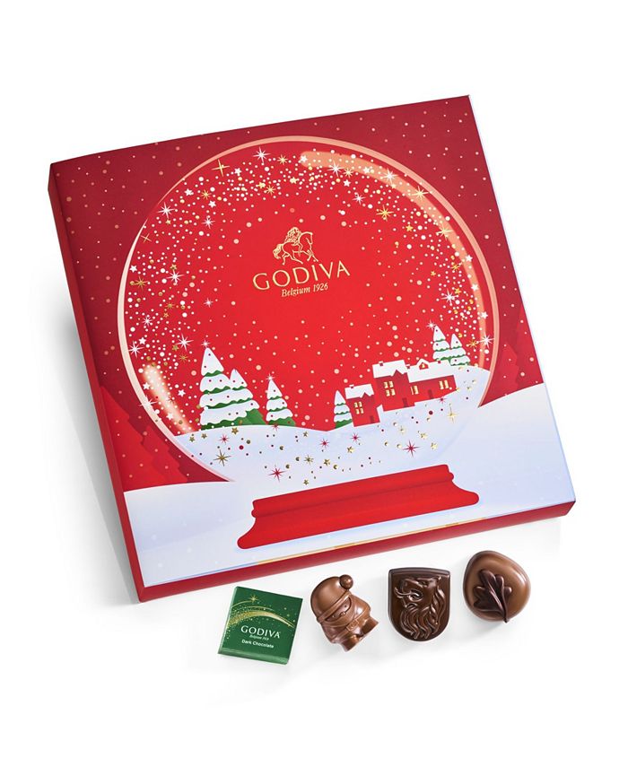 Godiva Chocolatier Holiday 2022 Red Advent Calendar Snow Globe Gift
