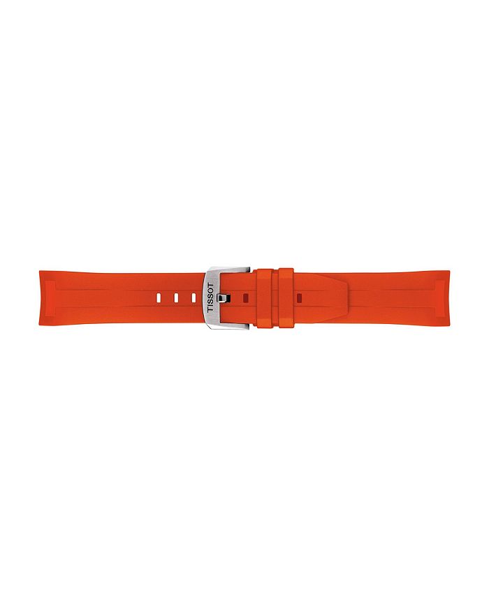 Tissot Men's Swiss Chronograph SeaStar Orange Rubber Strap Diver Watch ...