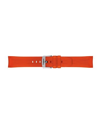 Tissot - Men's Swiss Chronograph SeaStar Orange Rubber Strap Watch 45.5mm