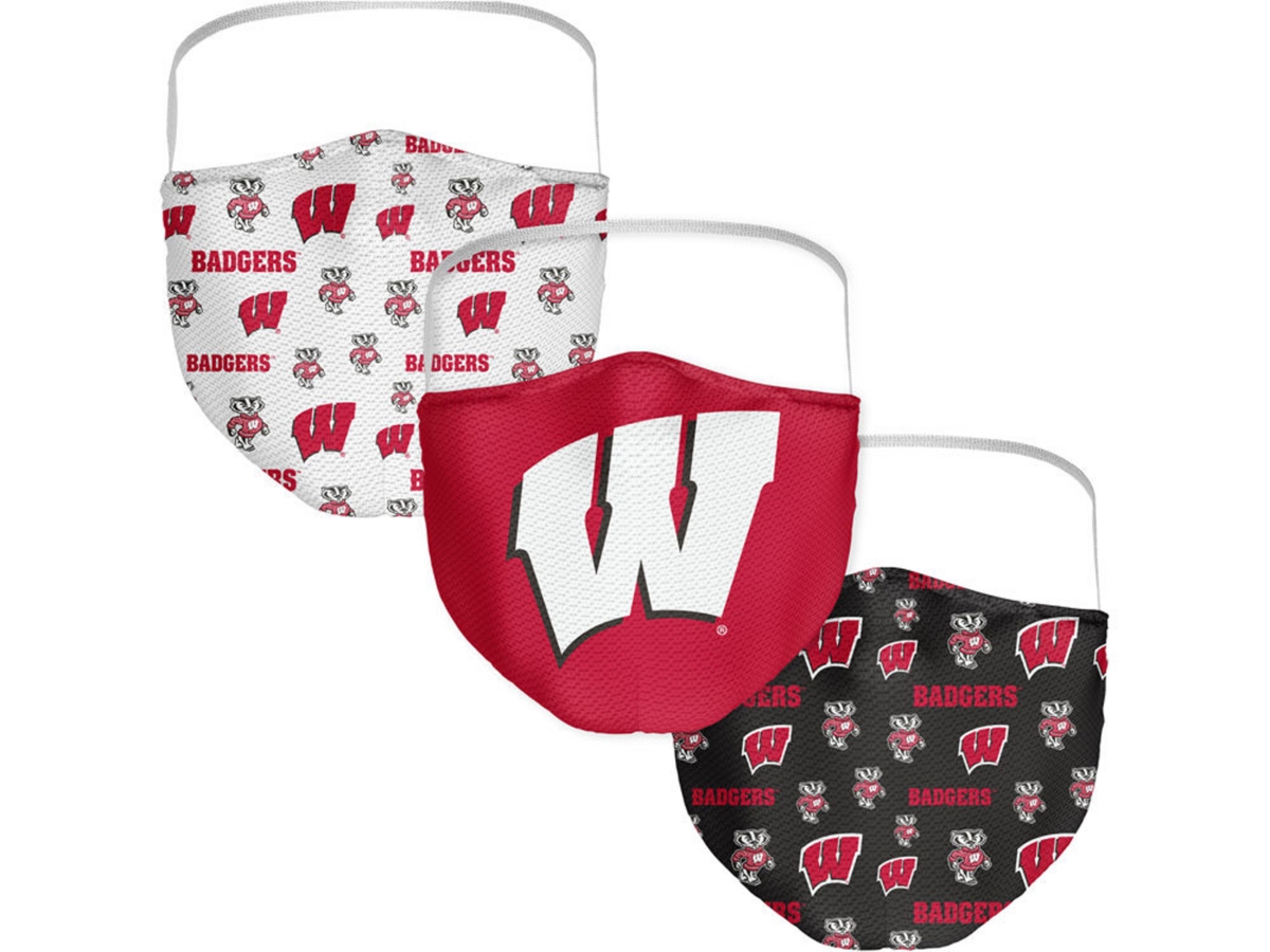 Wisconsin Badgers 3-Pk. Face Mask - Assorted