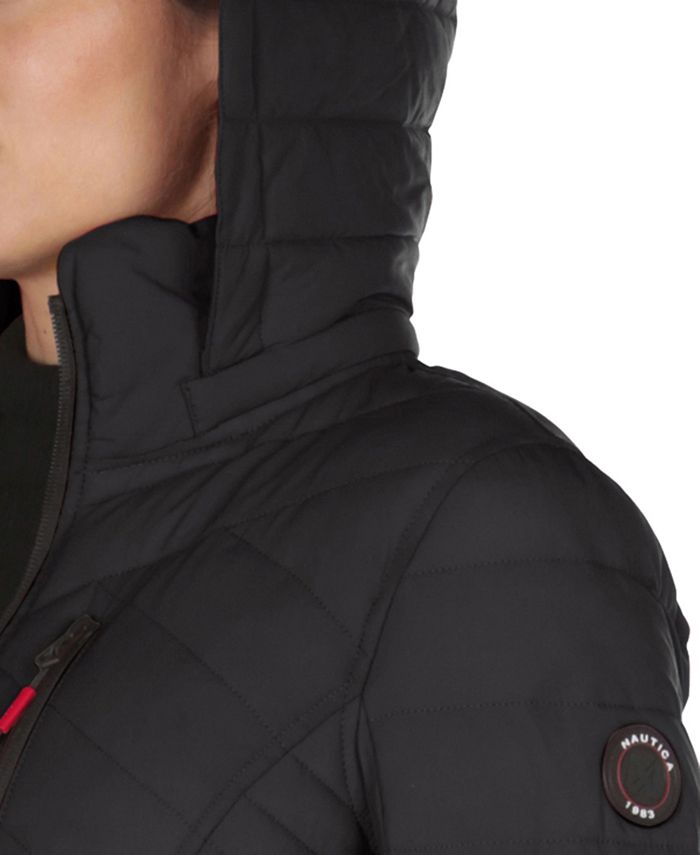 Nautica Hooded Stretch Packable Puffer Coat, Created For Macy's ...