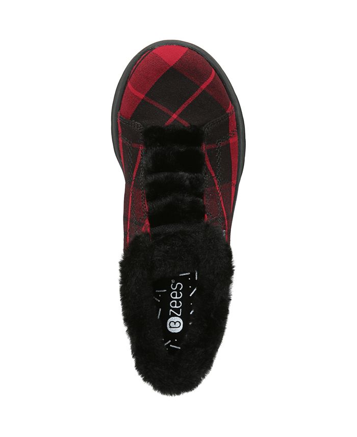 bzees golden fur trim washable slip on sneakers