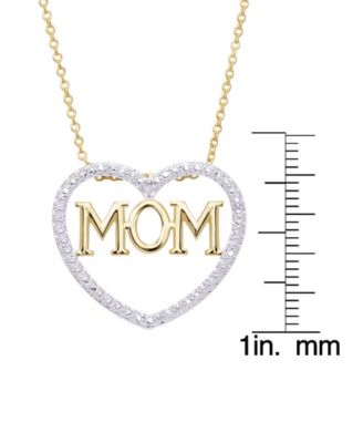 Diamond Accent Gold-plated Mom Heart Pendant Necklace