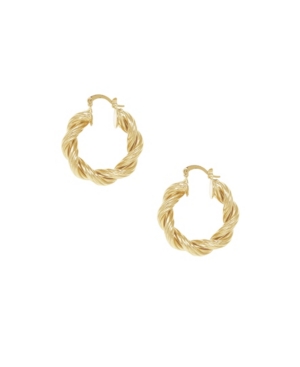 image of Ettika 18K Gold Modern Day Twist Women-s Hoop Earrings