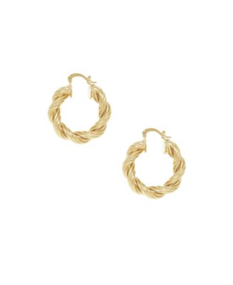 ETTIKA 18K Gold Modern Day Twist Women's Hoop Earrings - Macy's