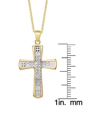 Diamond Accent Gold-plated Cross Pendant Necklace