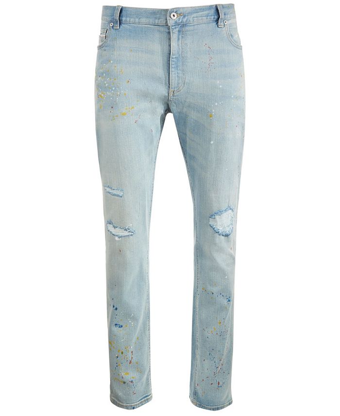 Sun + Stone Men's Schaefer Paint Splatter Slim-Fit Jeans, Created for ...
