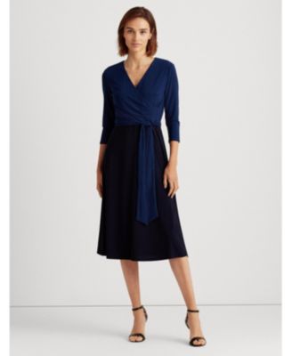 ralph lauren two tone jersey dress