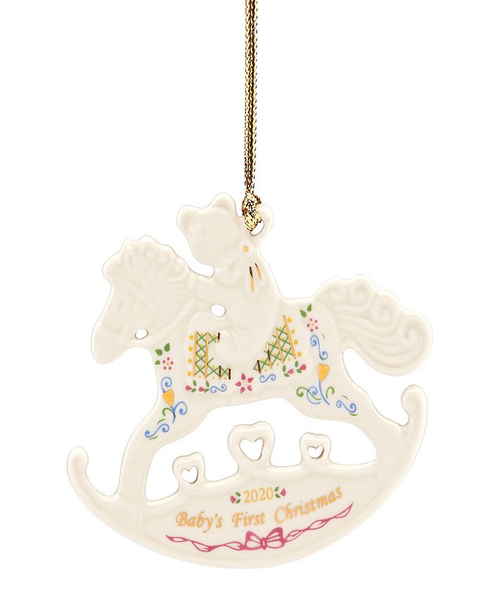 Lenox CLOSEOUT! 2020 Baby's First Christmas Rocking Horse Ornament