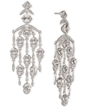image of Givenchy Silver-Tone Crystal Chandelier Earrings