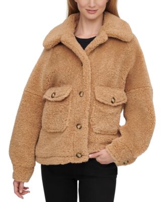 Calvin Klein Monogram Aop Teddy Coat - 199.90 €. Buy Faux fur from Calvin  Klein online at . Fast delivery and easy returns