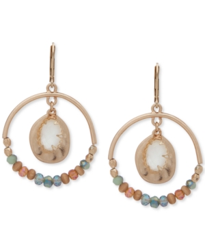 image of lonna & lilly Gold-Tone Multi-Stone Beaded Orbital Drop Earrings