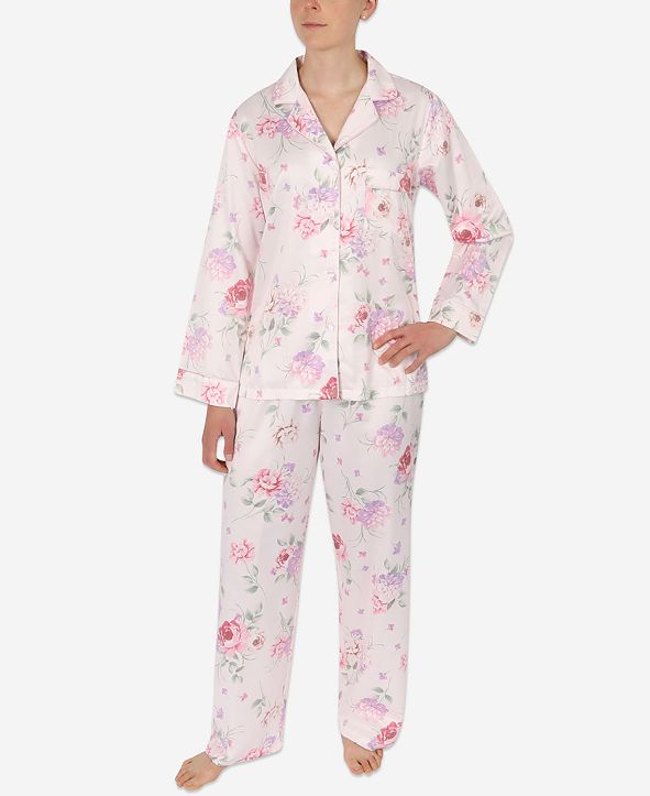 Miss Elaine Petite 2Pc. Printed NotchCollar Pajama Set & Reviews