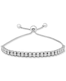 Diamond Row Bolo Bracelet (3/4 ct. t.w.) in Sterling Silver, 14k Gold-plated Sterling Silver or 14k Rose Gold-plated Sterling Silver