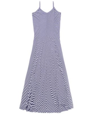 macy's blue and white striped dress