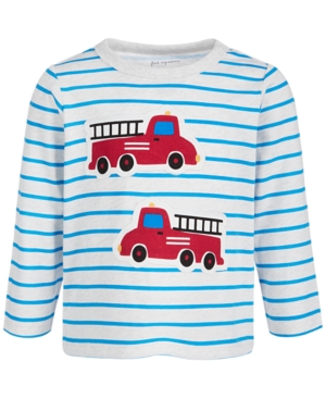 image of First Impressions Toddler Boys Firetrucks Stripe T-Shirt, Created for Macy-s