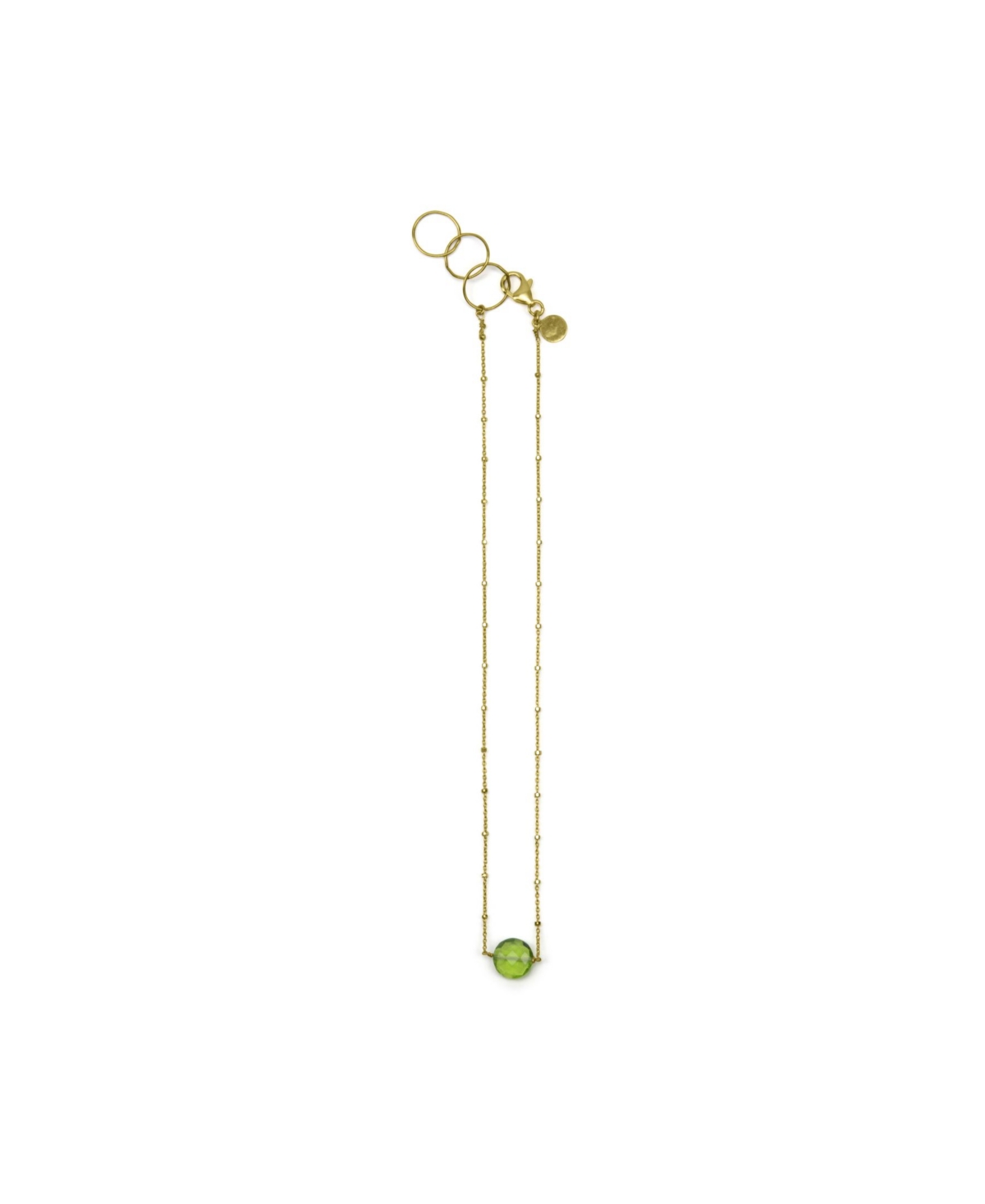 Diamond Cut 14K Gold Fill Chain Necklace with Fully Faceted Round Peridot - Gold - Fill