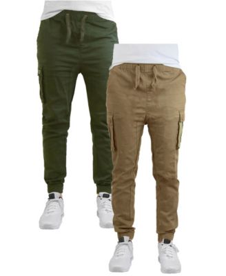 Men's Cotton Stretch Twill Cargo Joggers, Pack of 2