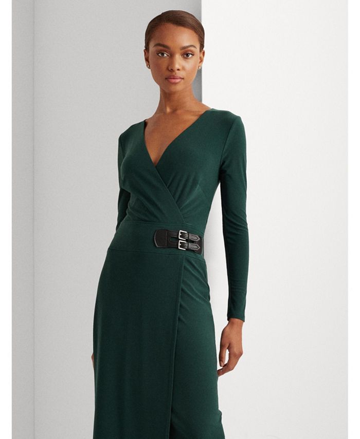 Lauren Ralph Lauren Buckled Jersey Dress - Macy's