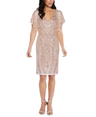 adrianna papell sequined sheath dress