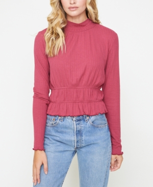 image of Lost + Wander Mock-Neck Gathered Top