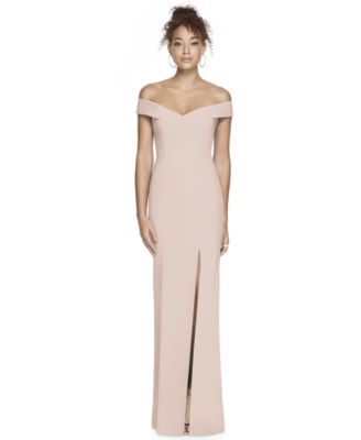 Womens Off-the-Shoulder Criss Cross Back Trumpet Gown