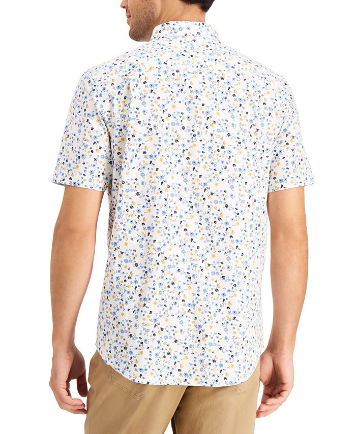 Club Room Men's Floral-Print Cotton Shirt, Created for Macy's & Reviews ...
