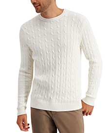 Men's Cable-Knit Cotton Sweater, Created for Macy's 