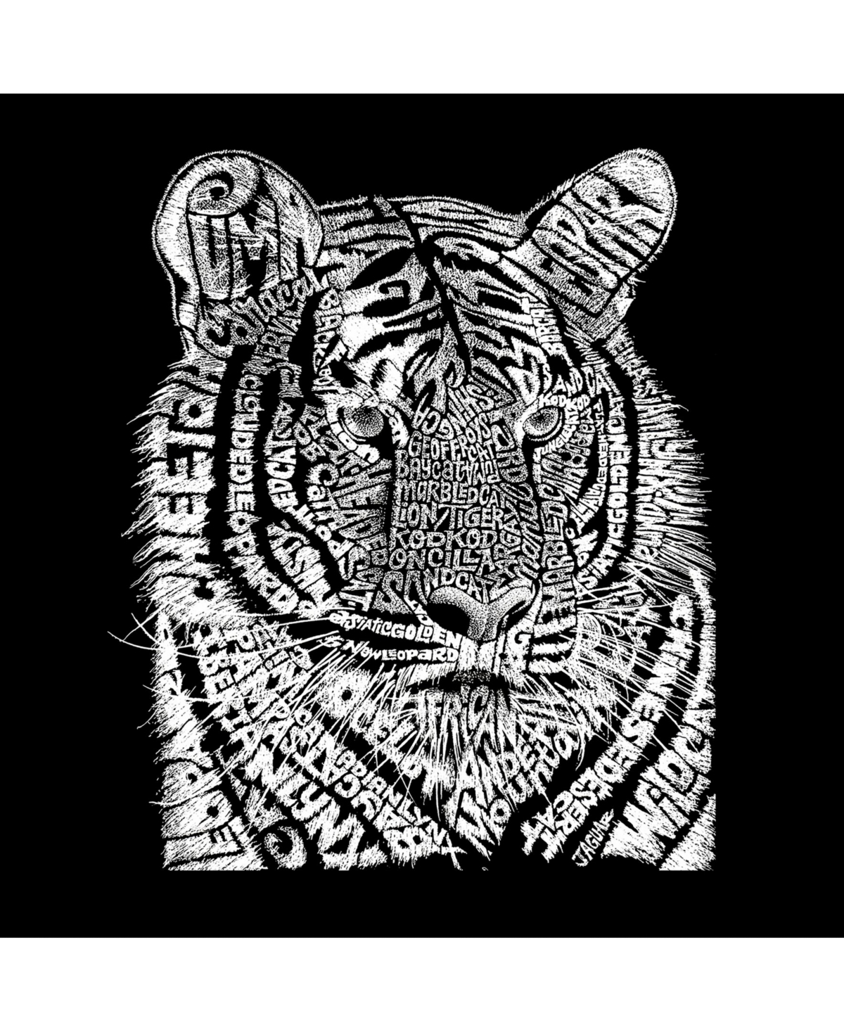 La Pop Art Big Cats Men's Raglan Word Art T-shirt