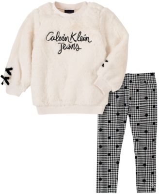 Calvin Klein - Baby Girls Faux Fur Tunic Legging Set