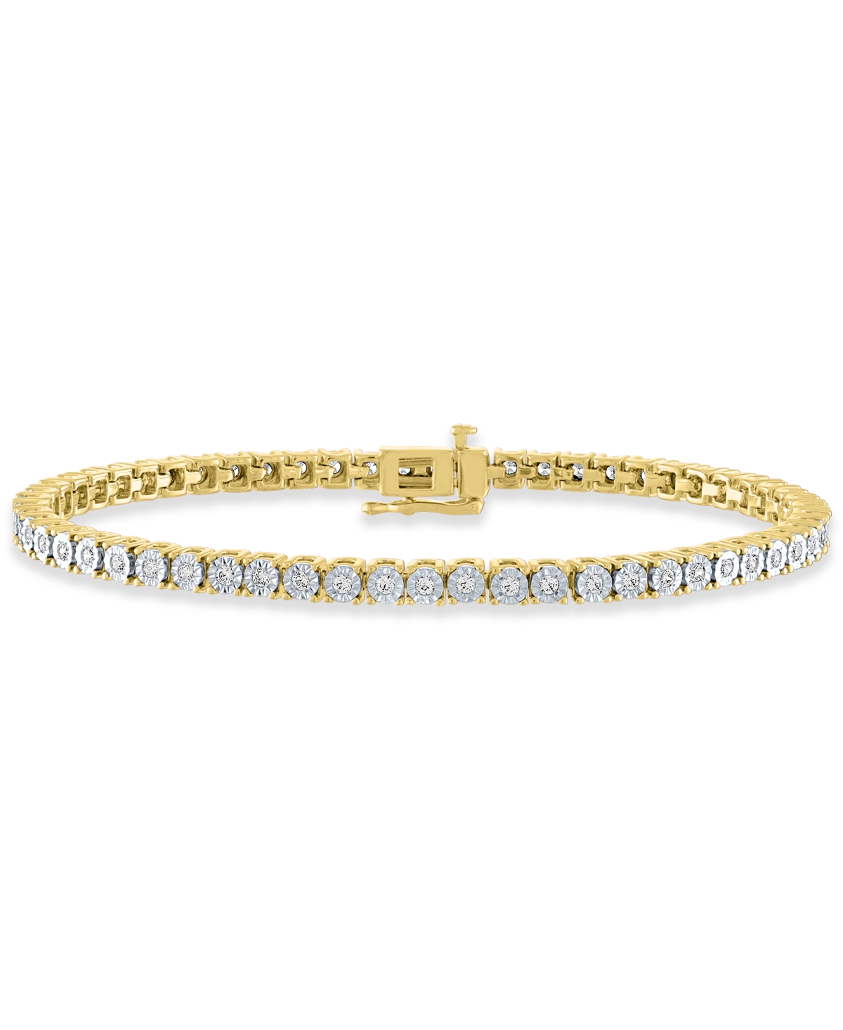 Macy's Diamond Tennis Bracelet (1 Ct. T.w.) In Sterling Silver, 14k Gold-plated Sterling Silver Or 14k Rose