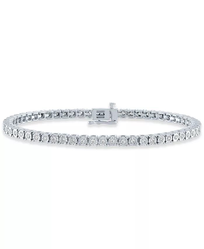 Macy's Diamond Tennis Bracelet (1 ct. t.w.) in Sterling Silver, 14k Gold-Plated Sterling Silver or 14k Rose Gold-Plated Sterling Silver