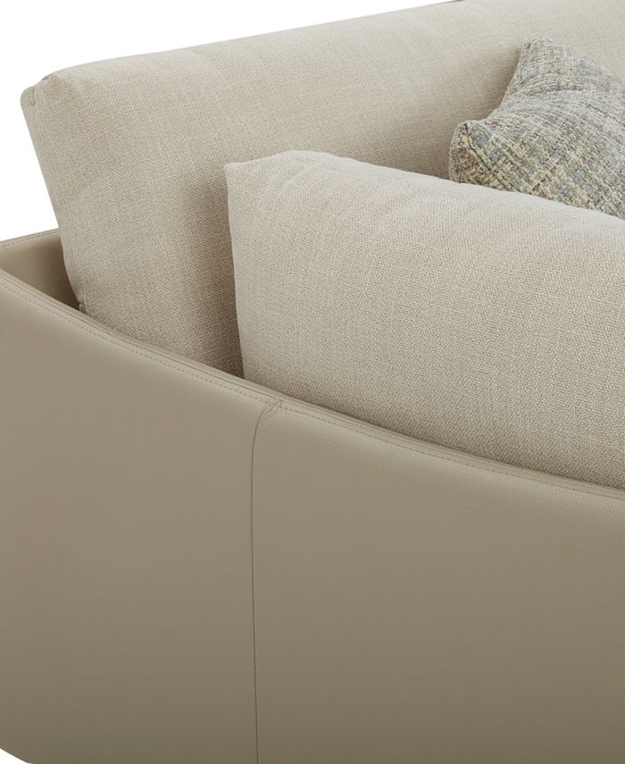 Furniture CLOSEOUT! Marleese 3Pc. Fabric and Leather Sectional