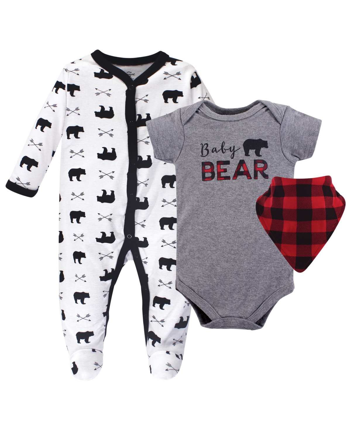 Little Treasure Baby Boys Treasure Baby Sleep and Play, Bodysuit and Bib, Binoculars