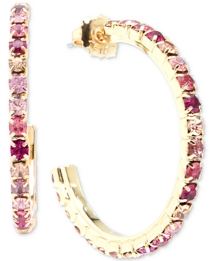 image of Zenzii Gold-Tone Medium Crystal Hoop Earrings, 1.5