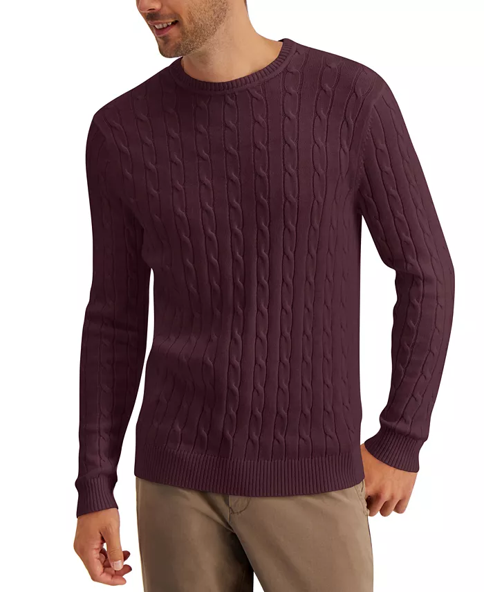 Men's Cable-Knit Cotton Sweater