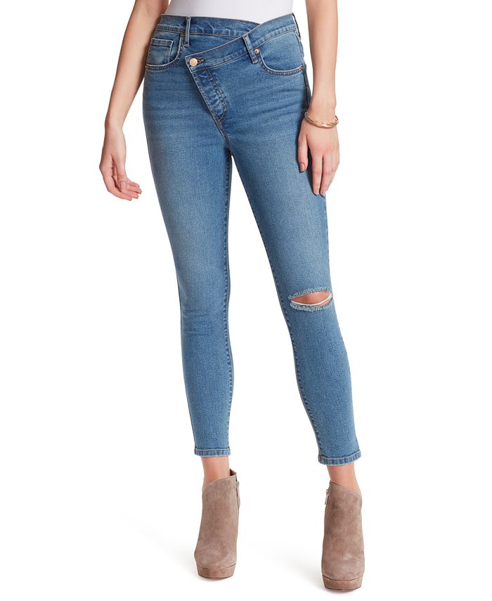 Jessica Simpson Asymmetric-Waist Tapered Skinny Jeans - Macy's