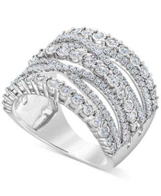 multi row crossover diamond ring