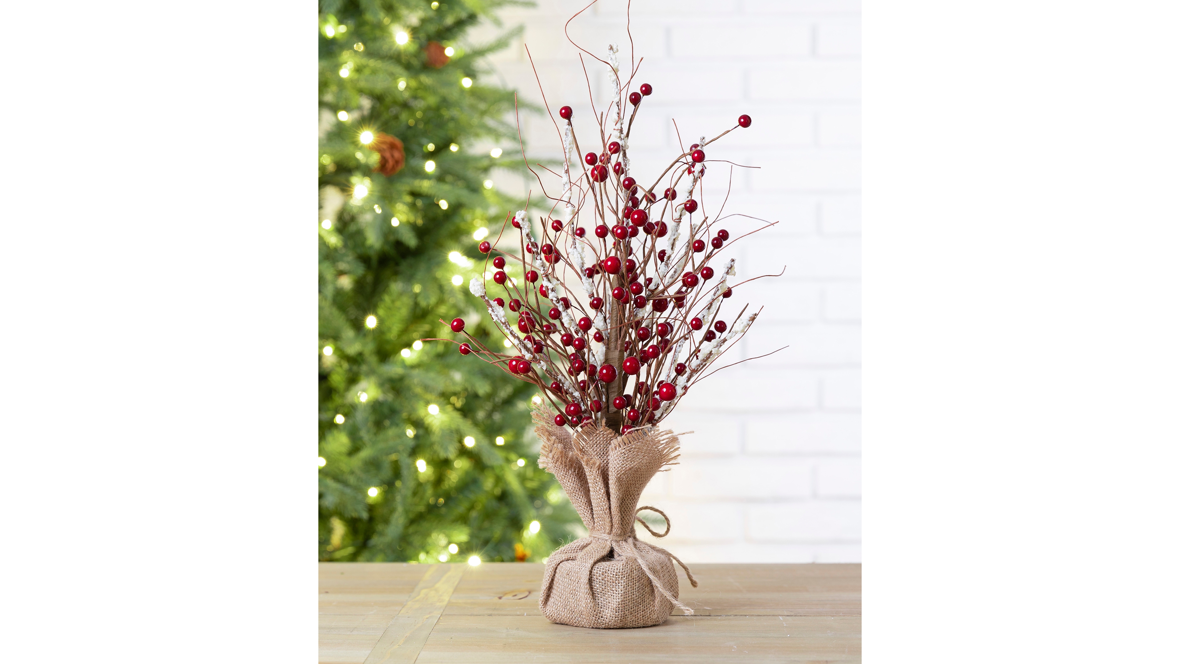 Glitzhome Christmas Berry Table Tree Decor