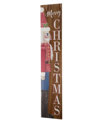 Glitzhome Wooden Christmas Nutcracker Porch Sign - Macy's