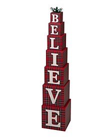 Wooden Double-Sided "Believe" Porch Decor